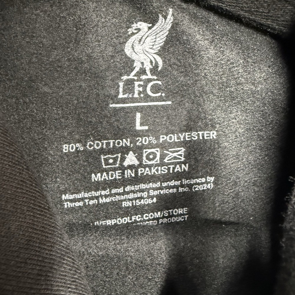 Liverpool F.C. Black  Hoodie Pullover Size Large L.F.C. Premier League New - Picture 5 of 9